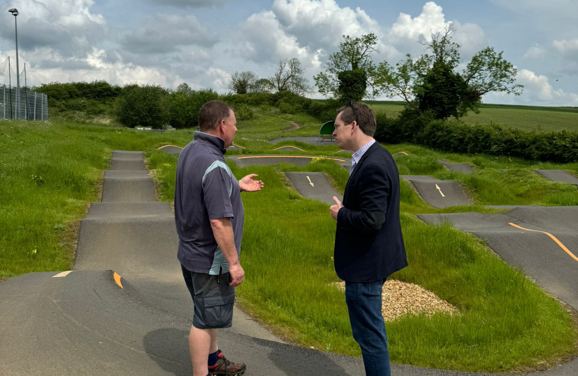 Tom and Simon having a discussion at KC Active's new outdoor 'pump track.'